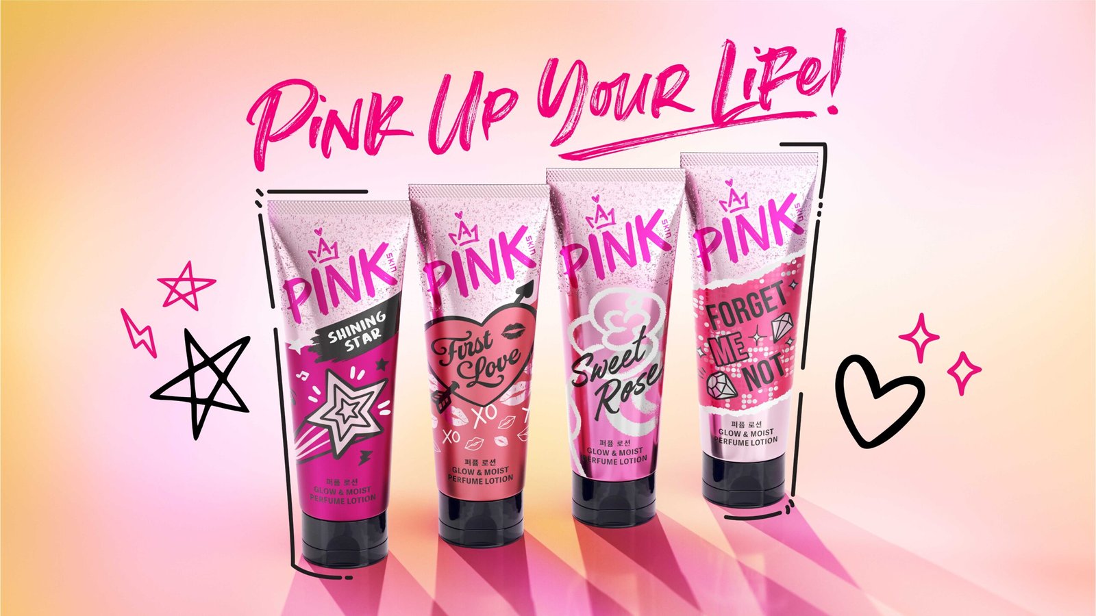 kiilat-creative-pink-skin-care-packaging-design-full-range